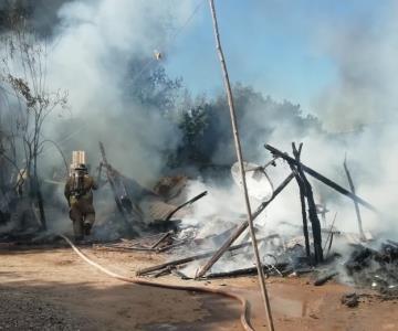Corto circuito ocasiona incendio en casa de cartón de Navojoa