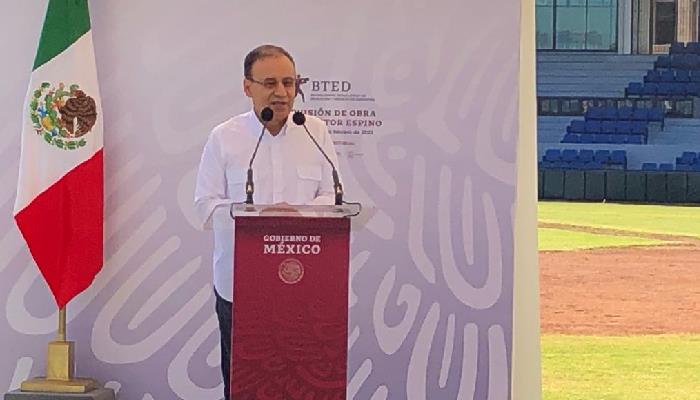 Alfonso Durazo agradece a AMLO el rescate del Estadio Héctor Espino para la educación