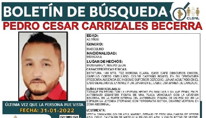 Nuevo León se une a la búsqueda de El Mijis; desaparecido desde el 1 de febrero