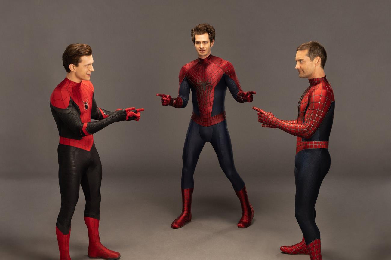 Tom Holland, Tobey Maguire y Andrew Garfield recrean meme de Spider-Man