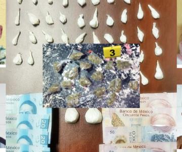 Detienen cuatro personas y aseguran 164 dosis de narcóticos en tres sectores de Hermosillo