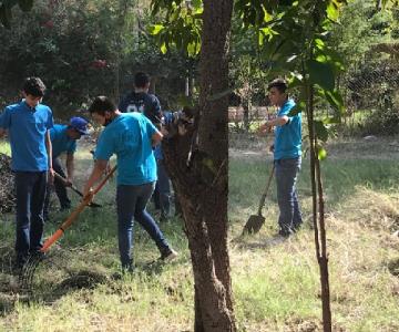 Estudiantes del Instituto Kino rehabilitan huerto de la mano del club Nuestra vida verde