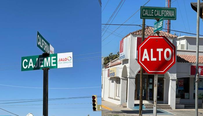 Jalo por Obregón rehabilita señalamientos de la avenida Cajeme