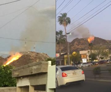 Hermosillo: Reportan incendio en el Cerro de la Cementera