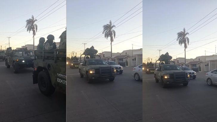 Convoy del Ejército arriba a Cajeme