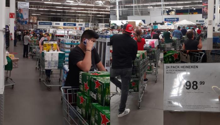 Navojoa: Se amontonan para surtirse de cartones de cerveza en 98 pesos