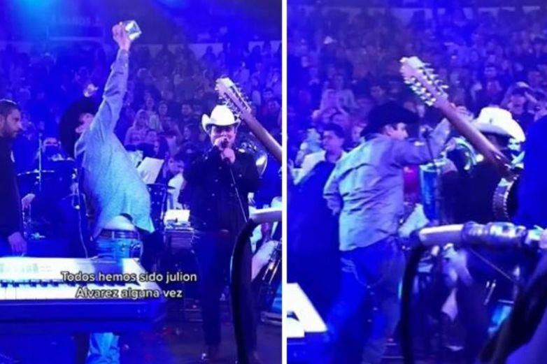 ¡Hasta las chanclas! Así se puso Julión Álvarez durante concierto