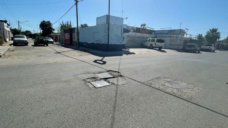 Obra inconclusa en colonia El Sahuaro afecta a los automovilistas