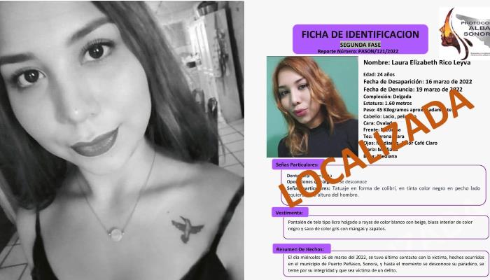 Confirman hallazgo del cuerpo de Laura Rico en Puerto Peñasco