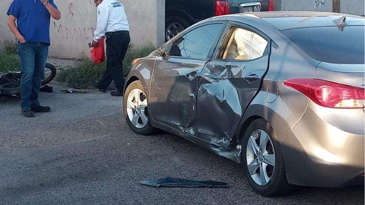 Accidente en Guaymas deja a un motociclista gravemente herido