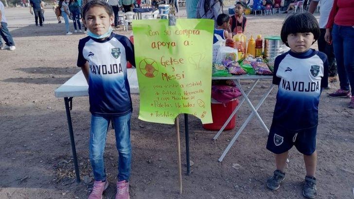 Pequeño Messi de Navojoa vende dulces y paletas para cumplir su sueño en el futbol