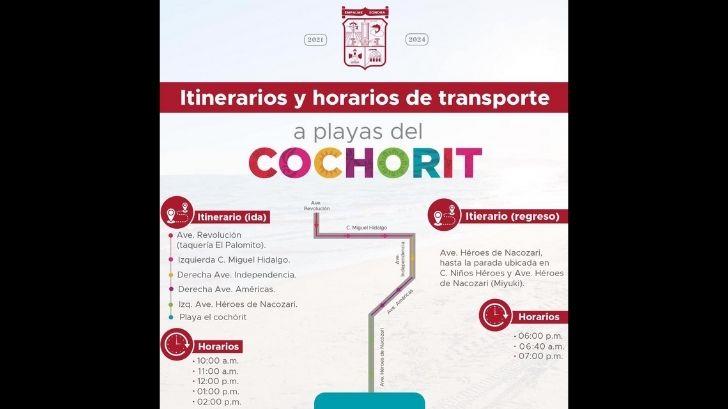 ¿Irás a playa El Cochorit esta Semana Santa? Conoce el itinerario de transporte