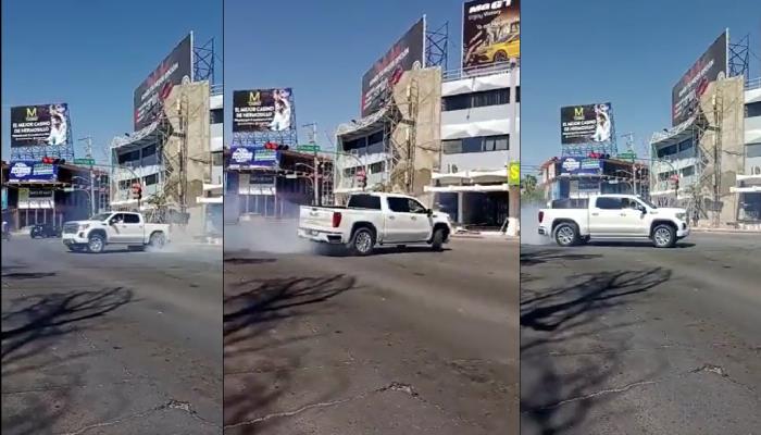 Video viral muestra camioneta haciendo trompos en pleno bulevar Rodríguez