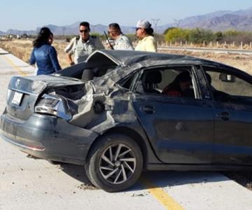 Volcamiento en el tramo Guaymas-Hermosillo deja a cuatro lesionados