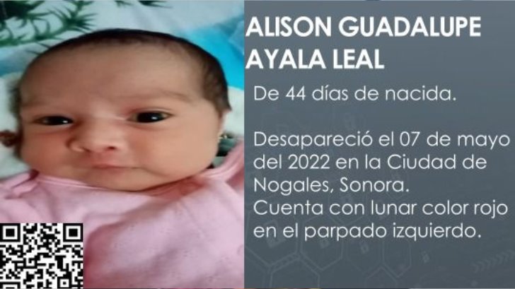 Activan Alerta Amber para localizar a la bebé Alison Guadalupe