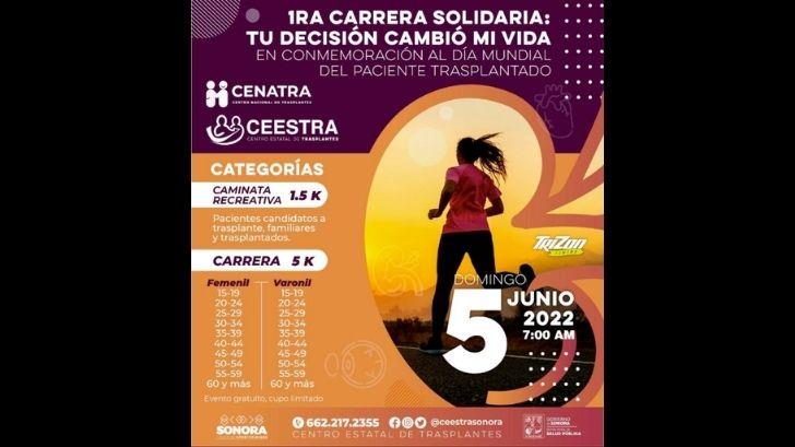 Día Mundial del Paciente Trasplantado: celebrarán carrera conmemorativa en Hermosillo