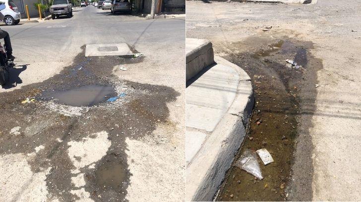 Hermosillo: vecinos de la Ley 57 reportan calles en mal estado y con fugas de agua