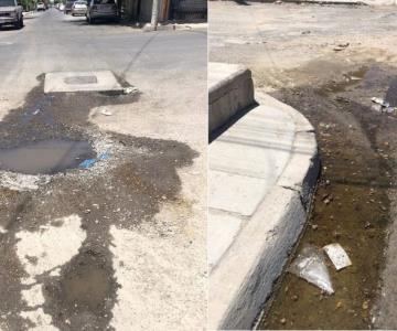 Hermosillo: vecinos de la Ley 57 reportan calles en mal estado y con fugas de agua