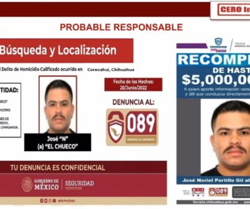 Ofrecen 5 mdp por "El Chueco", presunto homicida de jesuitas en Chihuahua