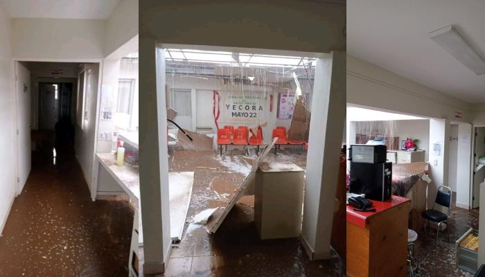 Primeras lluvias en Yécora destruyen el Centro de Salud Urbano